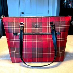 Coach Tartan Plaid Gallery Tote!
